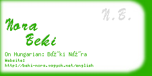 nora beki business card